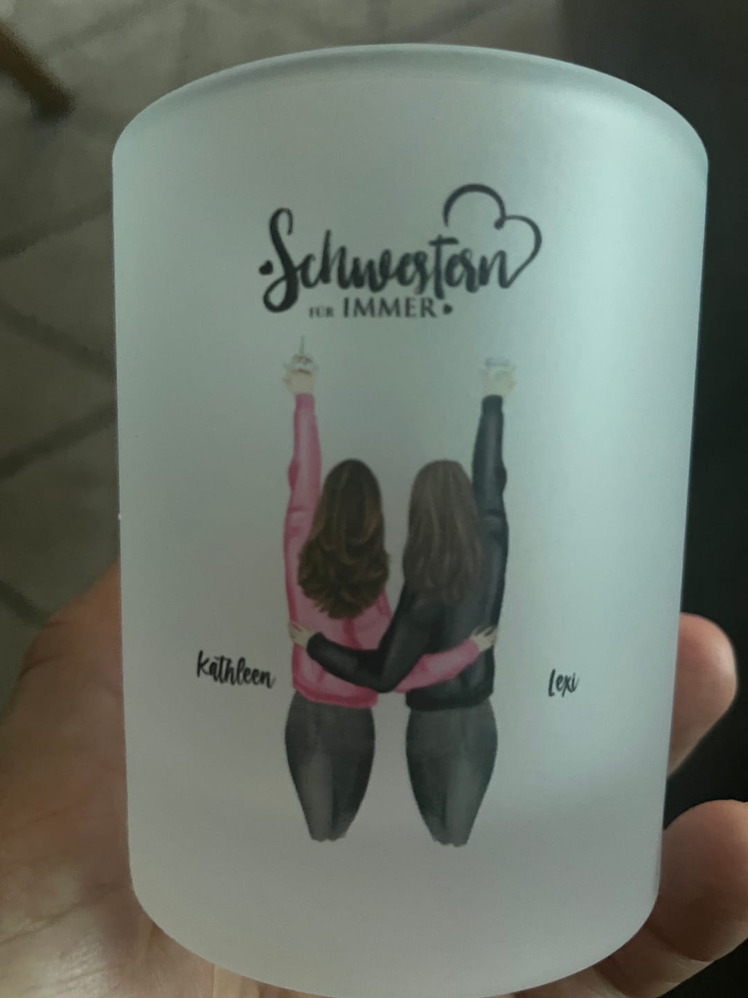 Customer photo review of Best friends forever - Personalisiertes Teelicht