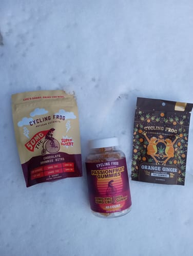 Customer photo review of Orange Ginger Gummies, 10mg THC + 10mg CBD