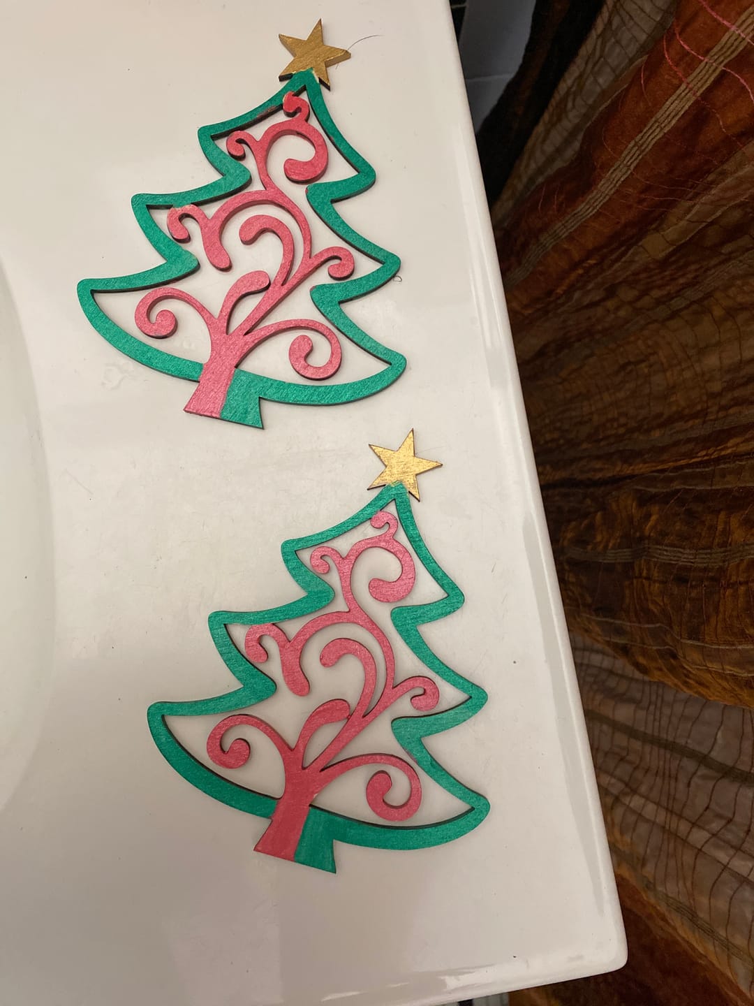Customer photo review of Unfinished Wood Flourish Christmas Tree Shape - Craft - up to 36"