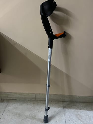 Customer photo review of Astra Plus Crutch with Height Adjustable Elbow Support & Movable Arm Cuff, Light Weight- Single Piece (Grey)