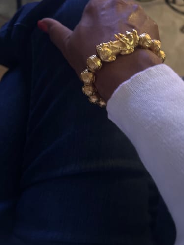 Customer photo review of Dragon's Wealth Gold Pixiu Bracelet