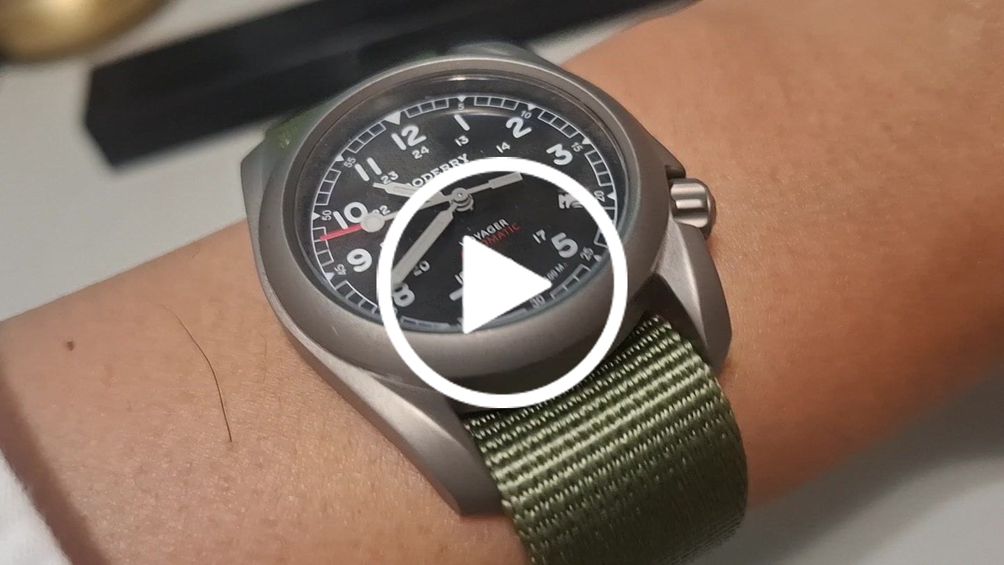 Customer video review of VOYAGER - 100M Waterproof Titanium Automatic Field Watch | Black/ArmyGreen