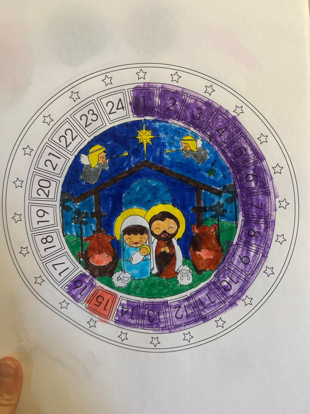 Customer photo review of Advent Calendar Printable & Coloring Page - Digital Download