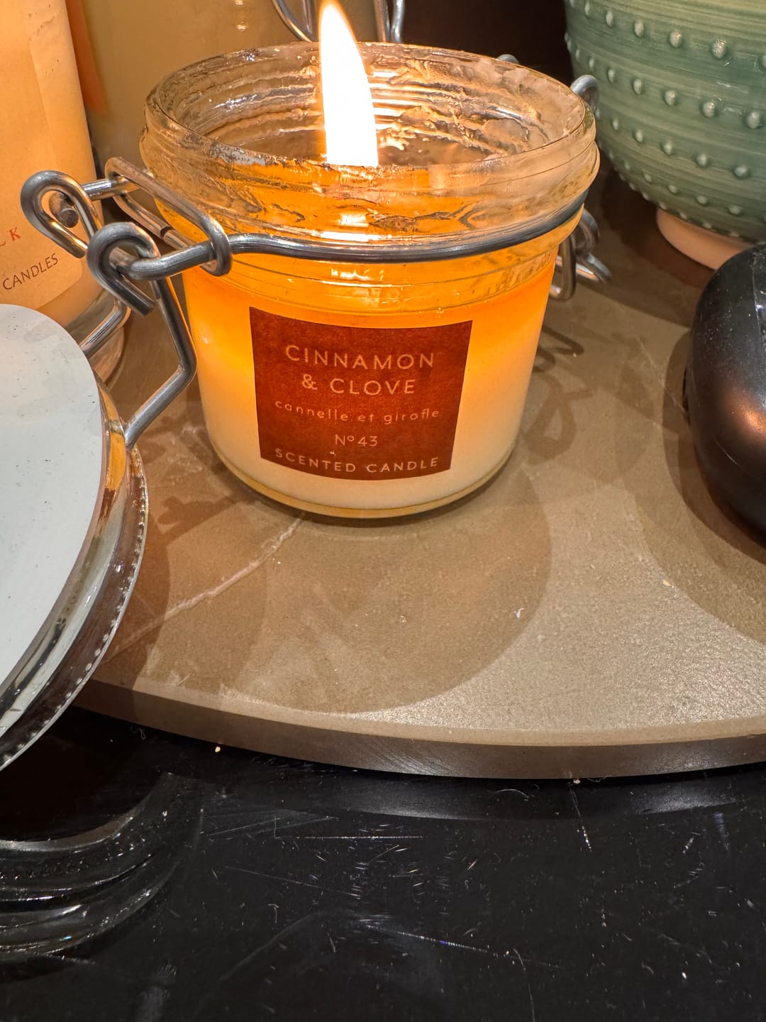 Customer photo review of Cinnamon & Clove Small Kitchen Jar Candle
