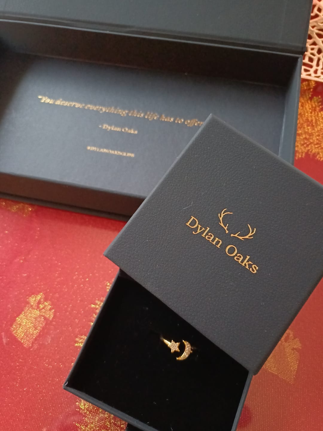 Customer photo review of Luna Moon Ring in Gold