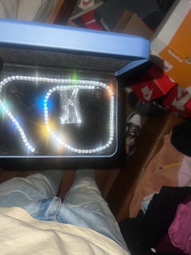 Customer photo review of White Gold VVS Tennis Chain (ALL SIZES)