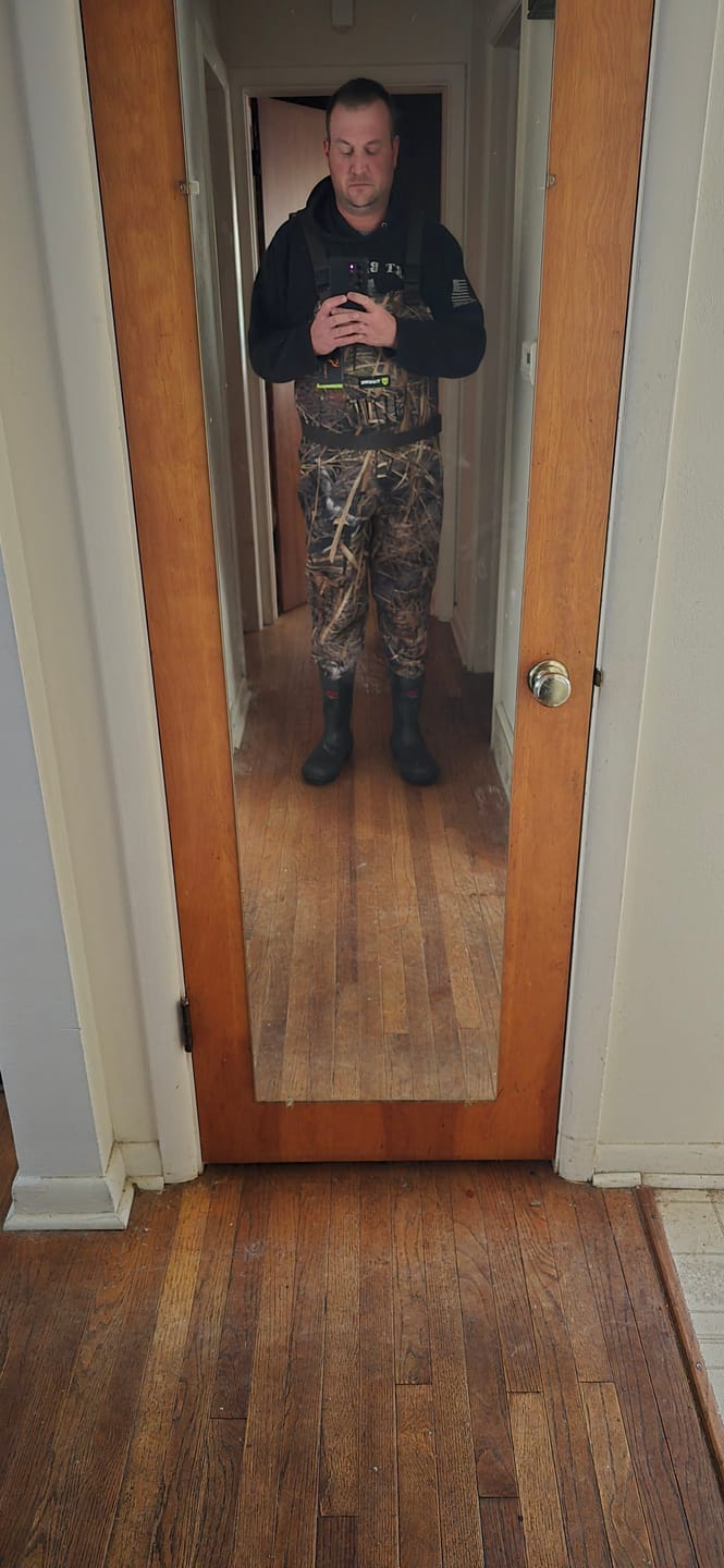 Customer photo review of TorridSeeker Heated Duck Waterfowl Hunting Neoprene Chest Waders