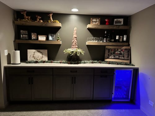 Customer photo review of Modern 3" Thick Floating Shelves