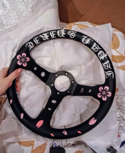 Customer photo review of Samurai Cherry Blossom Drift Steering Wheel