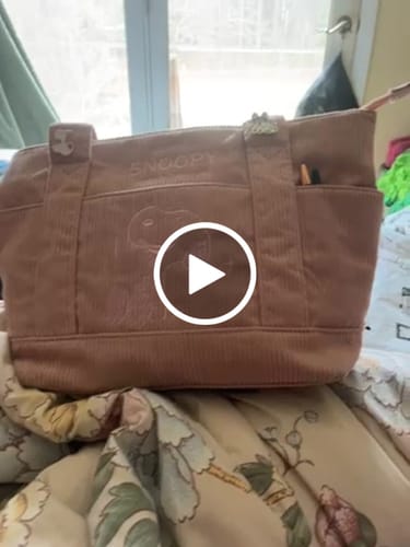 Customer video review of Peanuts Snoopy Corduroy Tote Bag - I Woke Up This Cute (4 Colors)