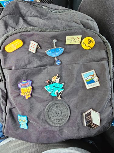 Customer photo review of D-DAY Open Door Pin (Nickel Version)