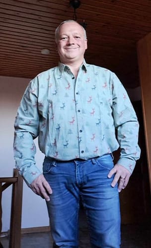 Customer photo review of Chemise à manches longues à boutons pour homme avec imprimé cerfs et arbres