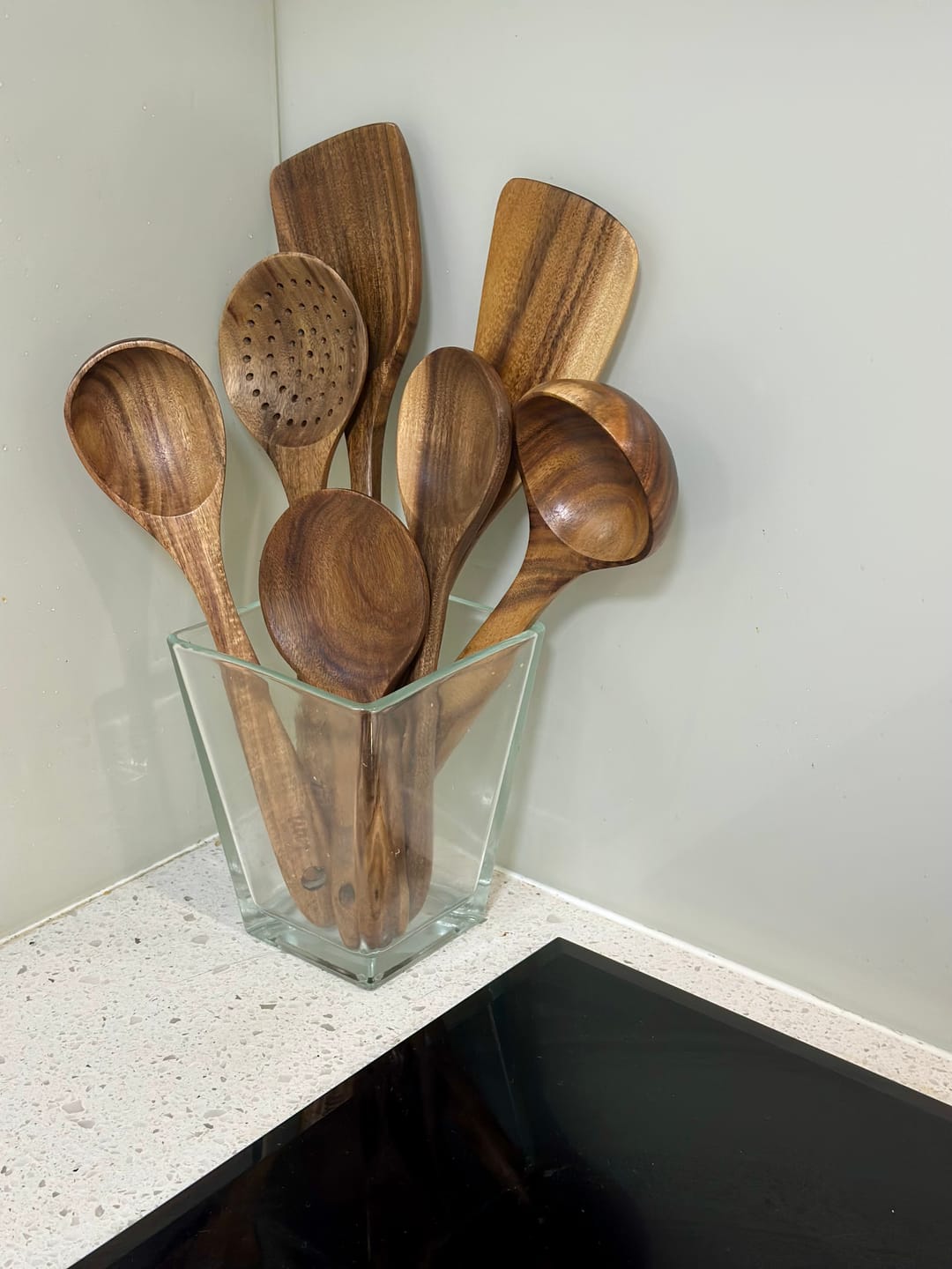 Customer photo review of Teak Wooden Utensil Set