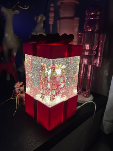 Customer photo review of 7.75" Blushing Nutcracker Light-Up Gift Water Lantern