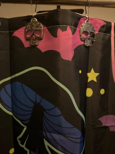 Customer photo review of Skull Shower Curtain Hooks Rings Set of 12