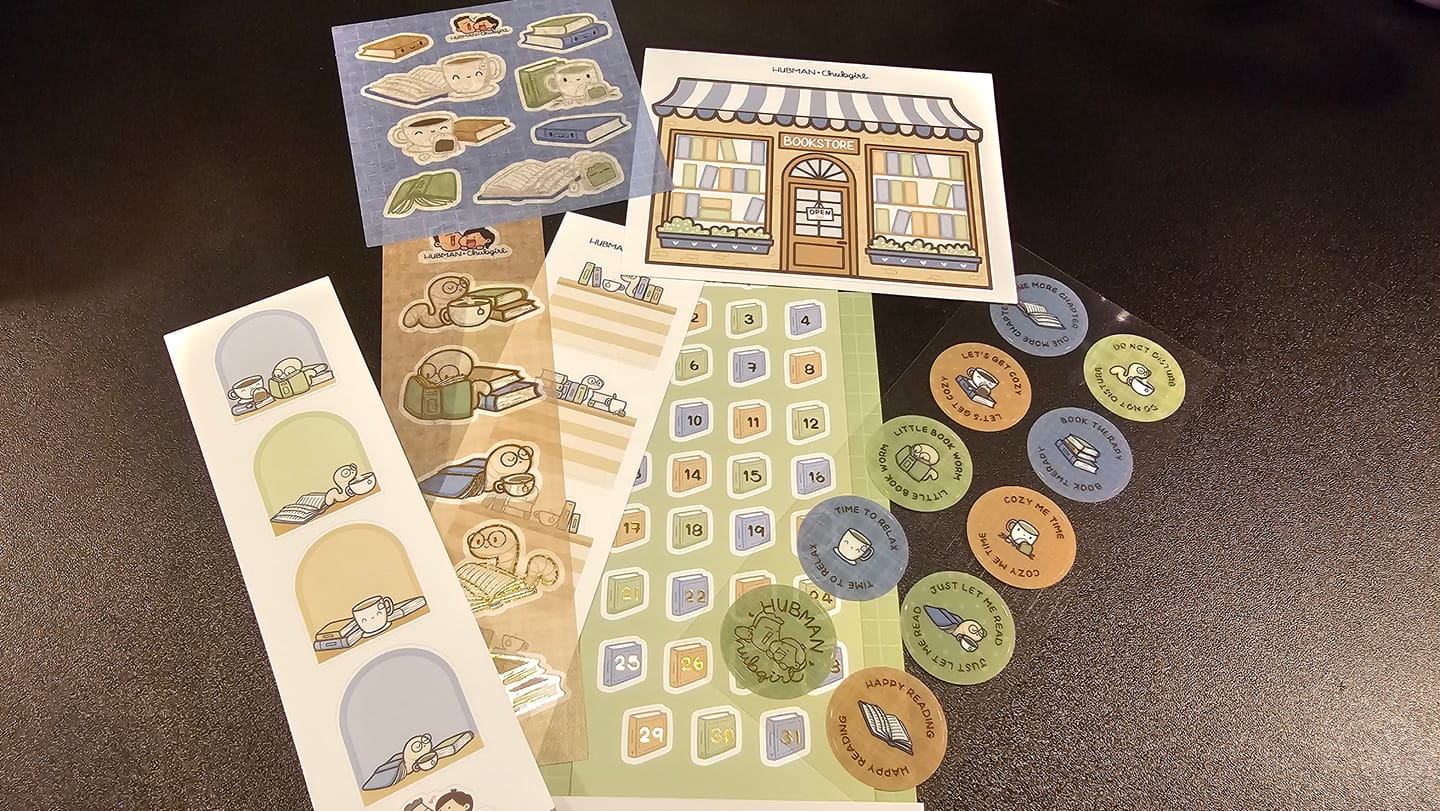 Customer photo review of (Pre-order) Cozy Bookworm Variety Sticker Pack