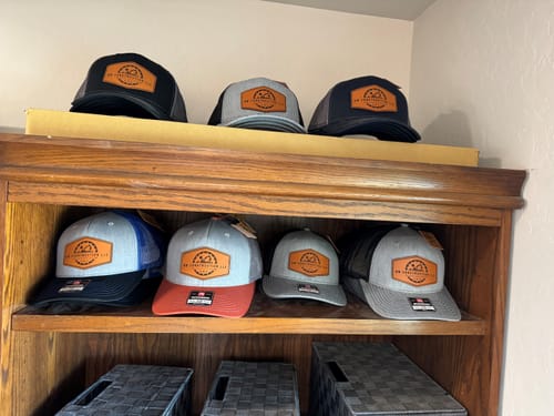 Customer photo review of Premium Custom Leather Patch Hats (Wholesale)