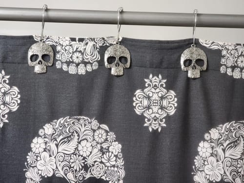 Customer photo review of Skull Shower Curtain Hooks Rings Set of 12