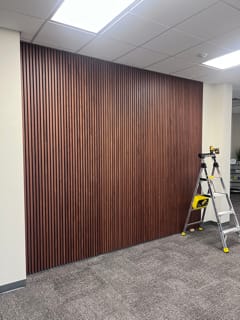 Customer photo review of Natural Walnut Acoustic Slat Panels 118"