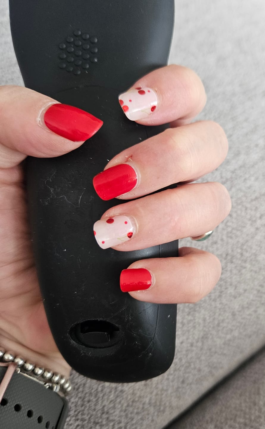 Customer photo review of Cherry Pop DIY Semicured Gel Nail Sticker Kit (LIMITED EDITION)