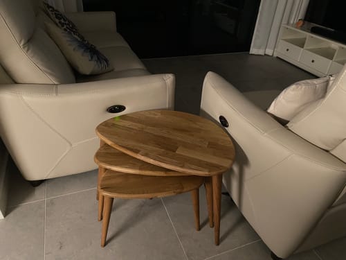 Customer photo review of Nesting Table Set of 3 - Ercol Style Rustic Nesting Table - Naturel Oak