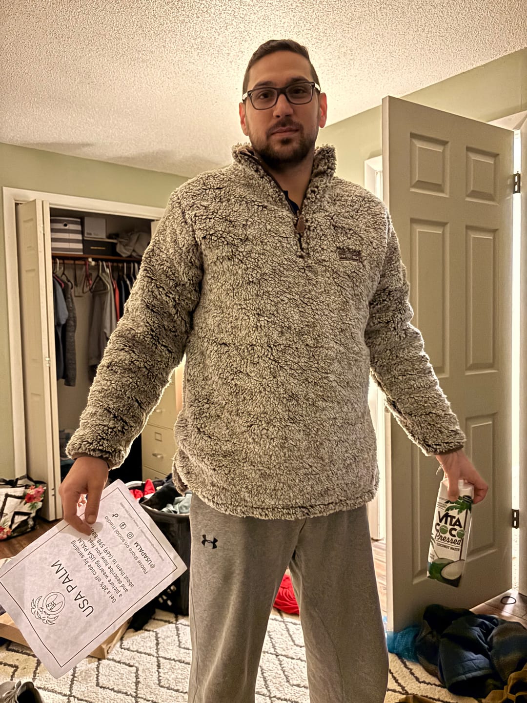 Customer photo review of Reversible Double Sherpa 1/4 Zip