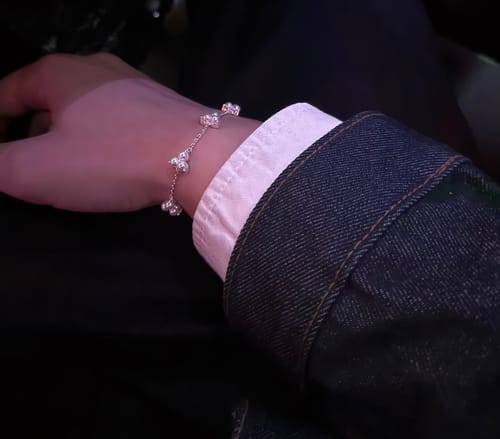 Customer photo review of Como Link Bracelet - Silver Pearl