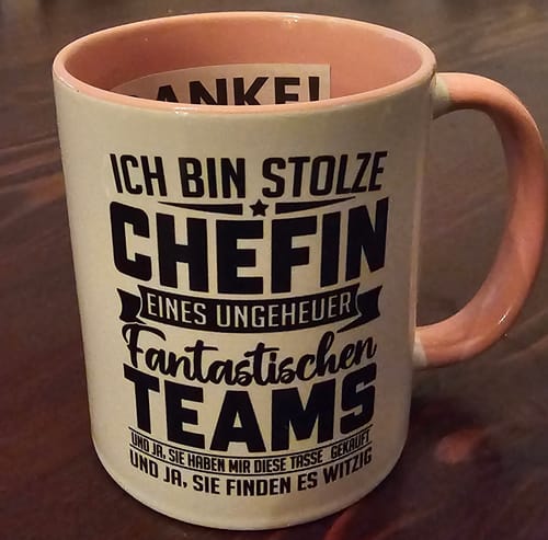 Customer photo review of Ich Bin Stolze Chefin Eines Ungeheuer Fantastischen Teams Tasse Geschenk Für Beste Chefin