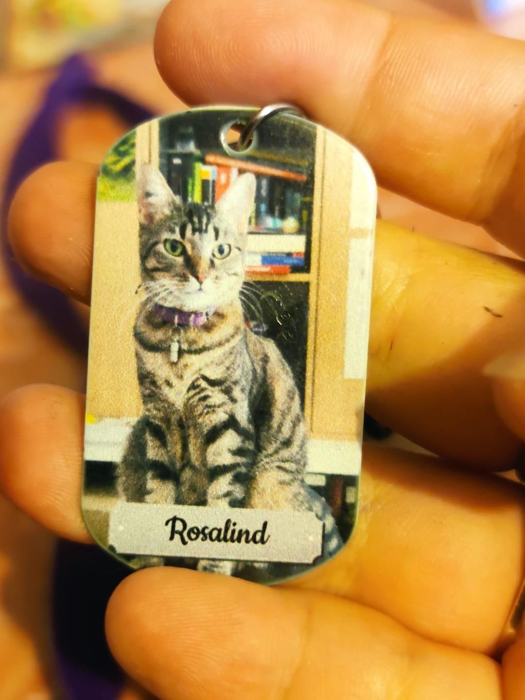 Customer photo review of Photo double face - Porte-clés Dog Tag personnalisé