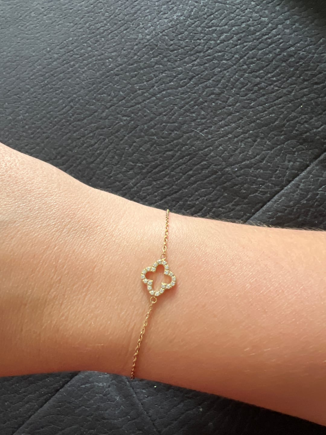 Customer photo review of Pavé Clover Bracelet
