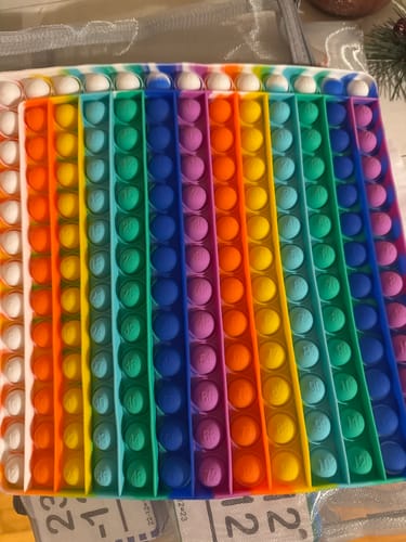 Customer photo review of Math Flash Cards and Pop Fidget Chart