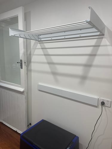 Customer photo review of Wall Mounted Drying Rack - Foldable Indoor and Outdoor Drying Rack
