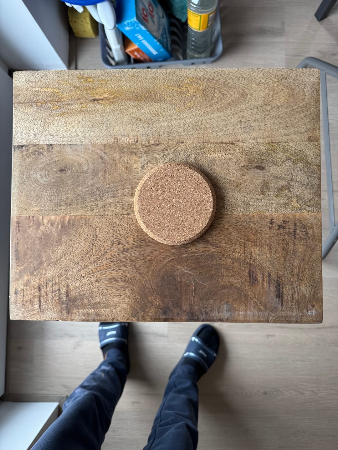 Customer photo review of Bijzettafel bank | Set van 2 | Mangohout en Staal | 38x31x68cm