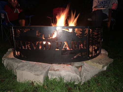 Customer photo review of Personalized Deer Scene Fire Pit Ring
