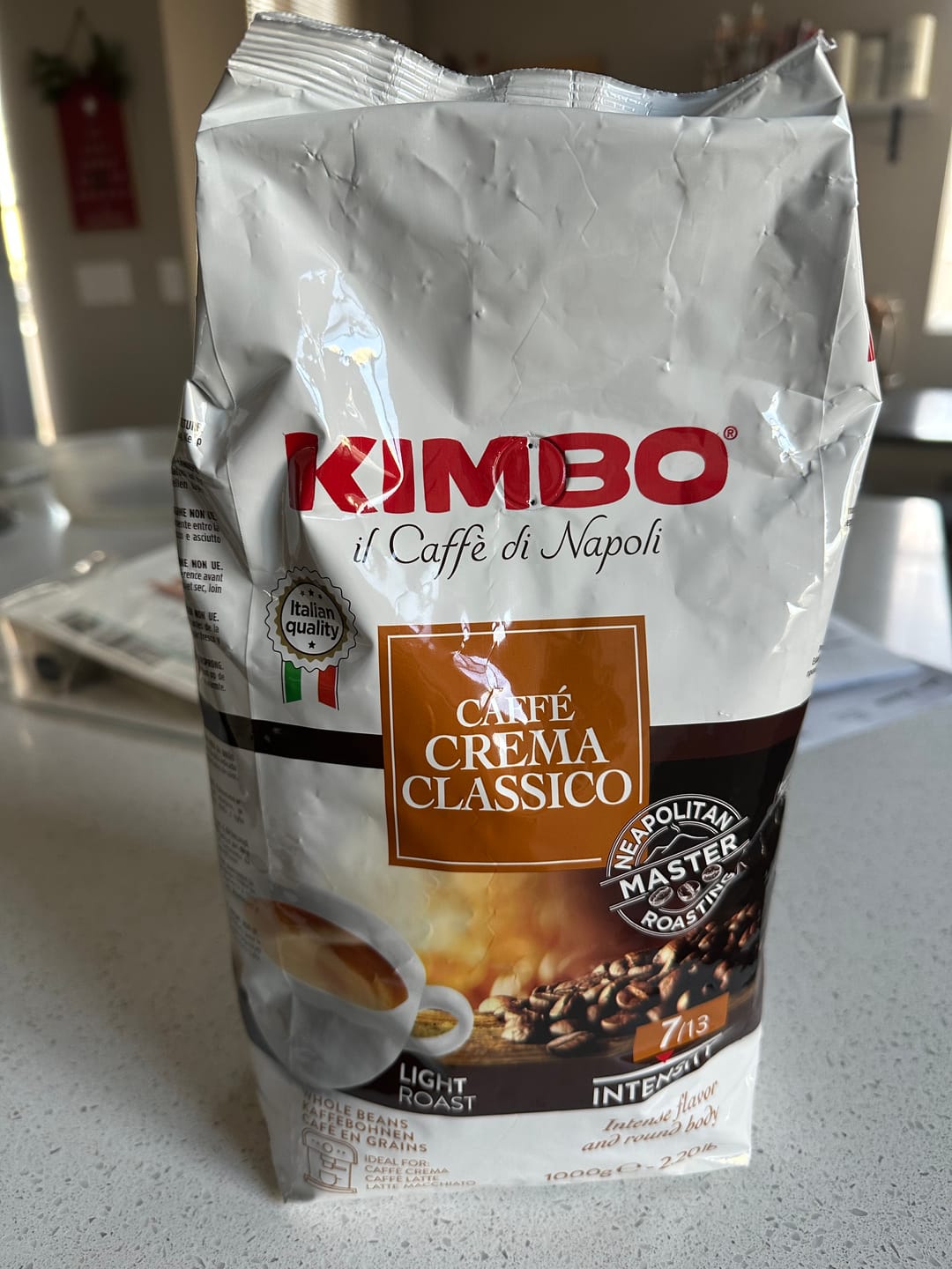 Customer photo review of Crema Classico - Whole Bean Coffee 2.2lb Bag