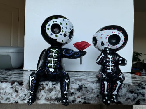 Customer photo review of Sugar Skull Couple Figurine Hand Painted 3D Printed