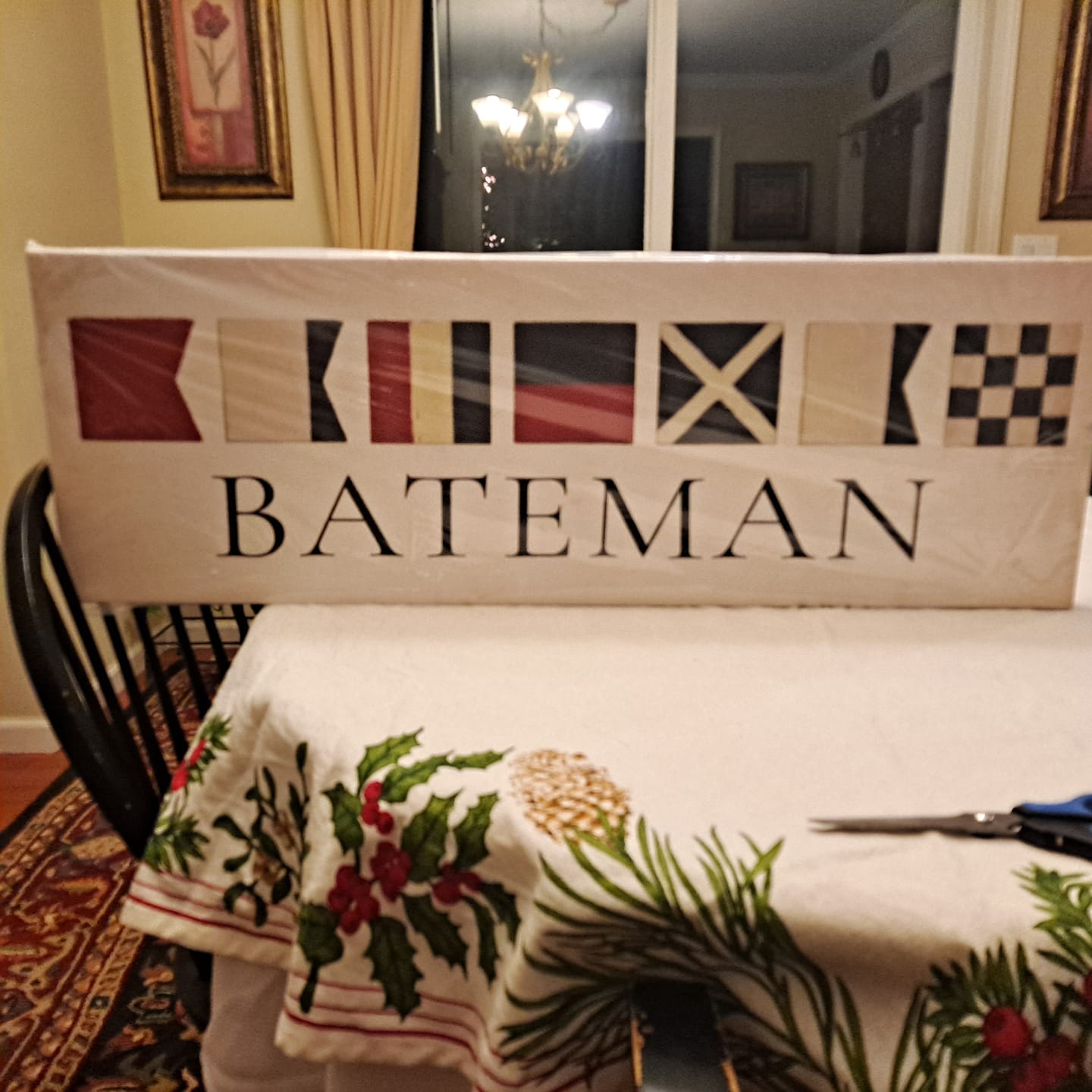 Customer photo review of Personalized Nautical Flags Wall Decor