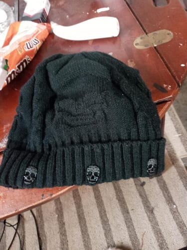Customer photo review of Knitted Skull Beanies