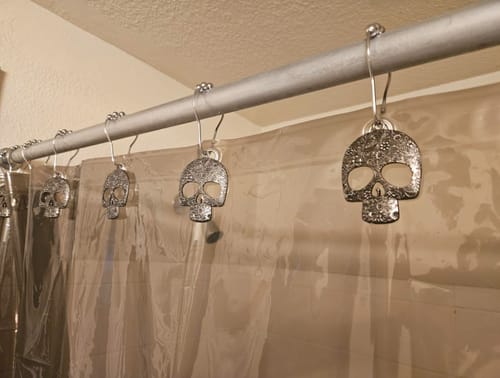 Customer photo review of Skull Shower Curtain Hooks Rings Set of 12