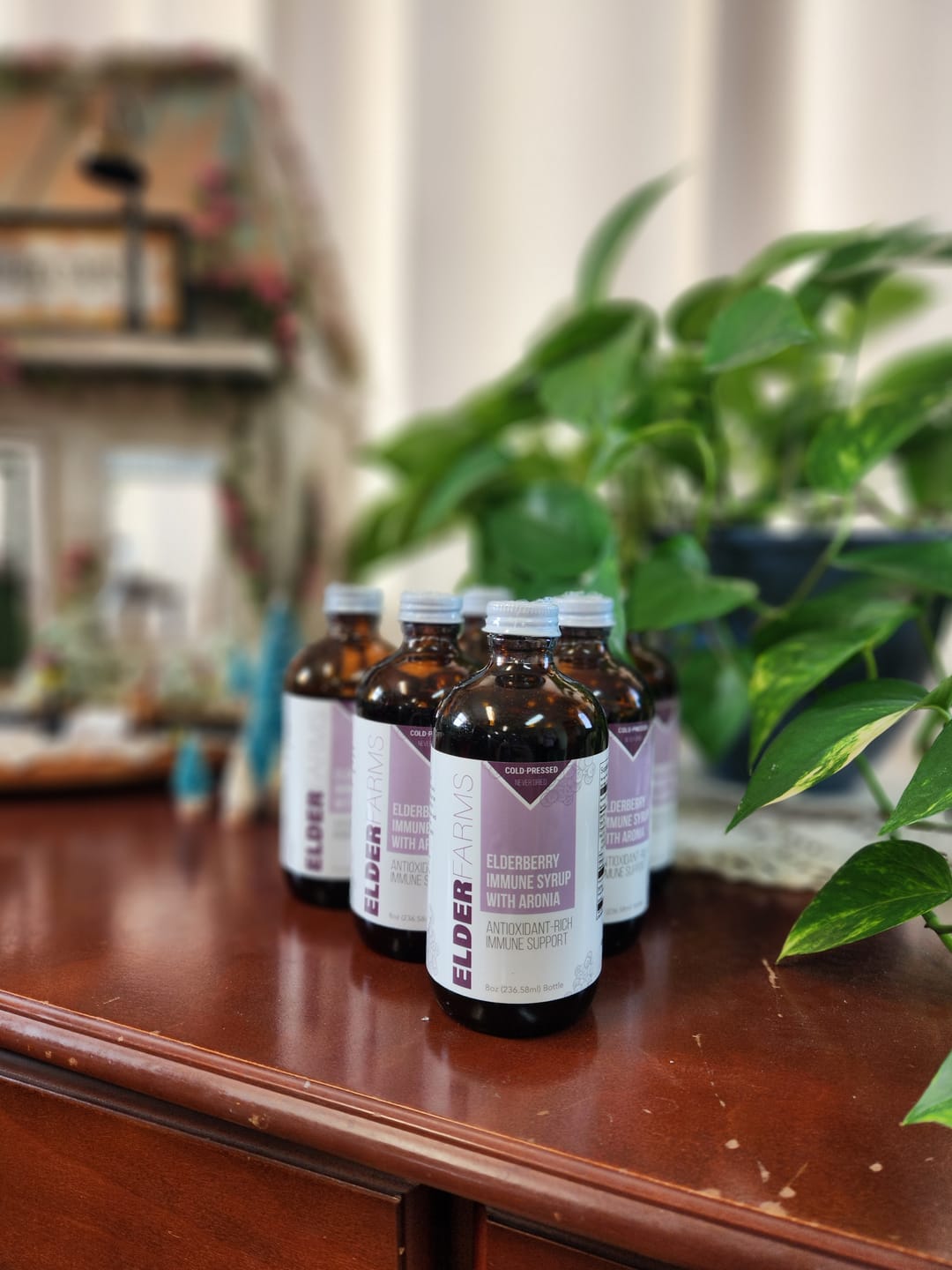 Customer photo review of Elderberry Immune Syrup with Aronia - 12 Pack (Wholesale Case)