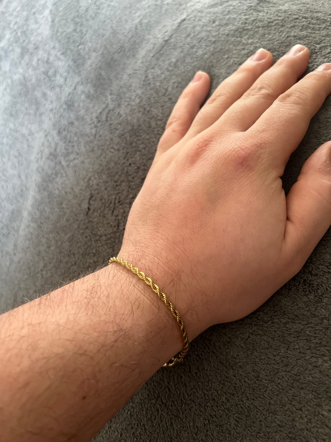 Customer photo review of CLEAN ROPE BRACELET. - 3MM 18K GOLD