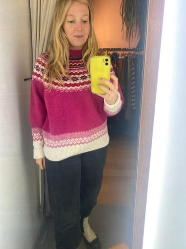 Customer photo review of Lowie Pink Caerphilly Fair Isle Jumper