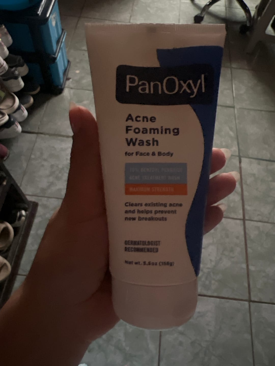 Customer photo review of PanOxyl Maximum Strength Antimicrobial Acne Foaming Wash for Face