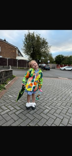 Customer photo review of Girls Butterfly Raincoat