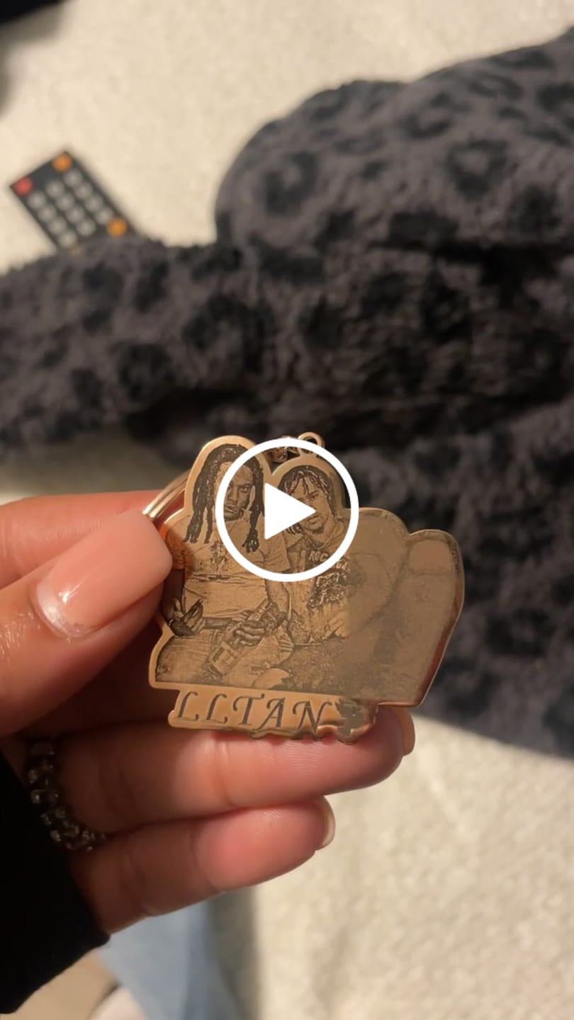 Customer video review of Custom Photo Engraved Keychain