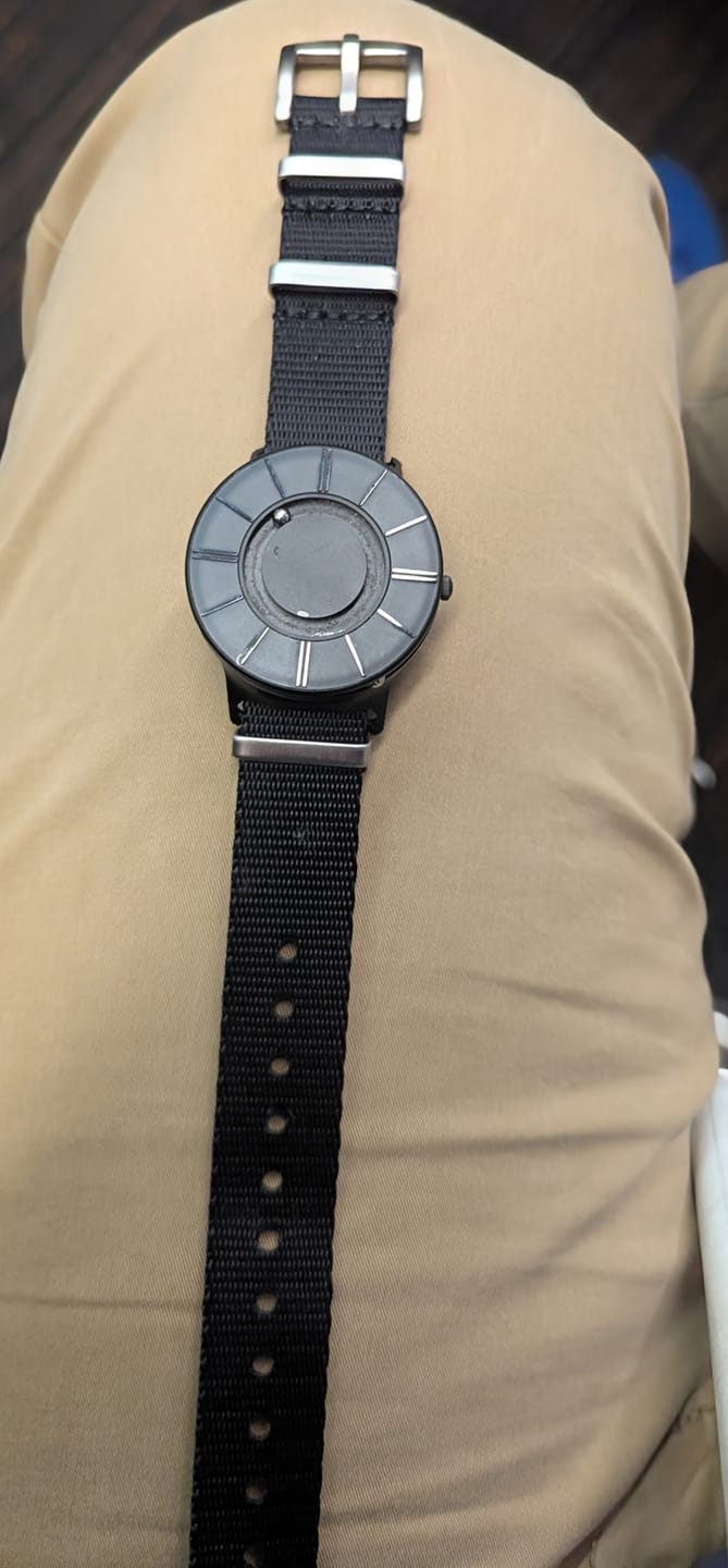 Customer photo review of Premium Thick Woven Military Style Watch Strap - Black Raven