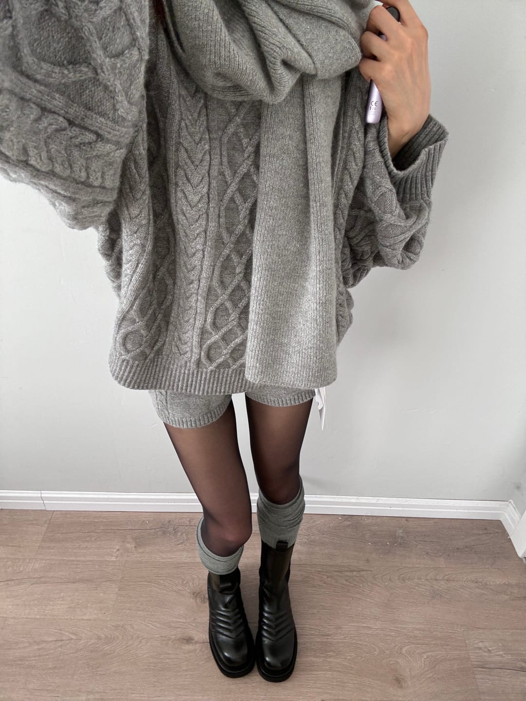 Customer photo review of WARDEN EDGE Grey Lazy Chic Sweater Set