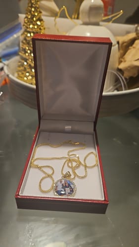 Customer photo review of *NEW* 14k Picture frame (Mini) W/ Hollow Franco Chain 20” JTJ™ -