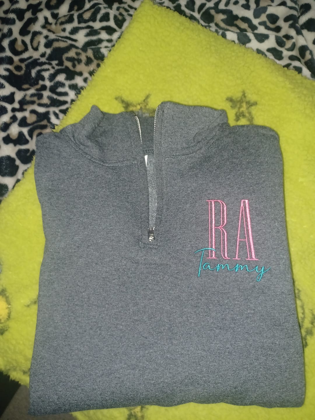 Customer photo review of 995M | Personalized 1/4 zip  Sweatshirt with Tall Certification  - Unisex Sizing