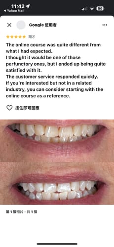 Customer photo review of Teeth Whitening Online Course